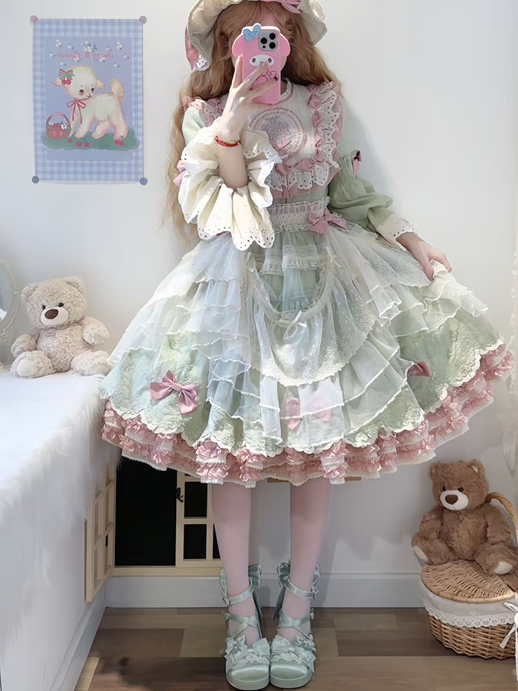 Sakura Oath - Sweet Lolita Chunky Heel, 3D Floral Decoration 44458:808990