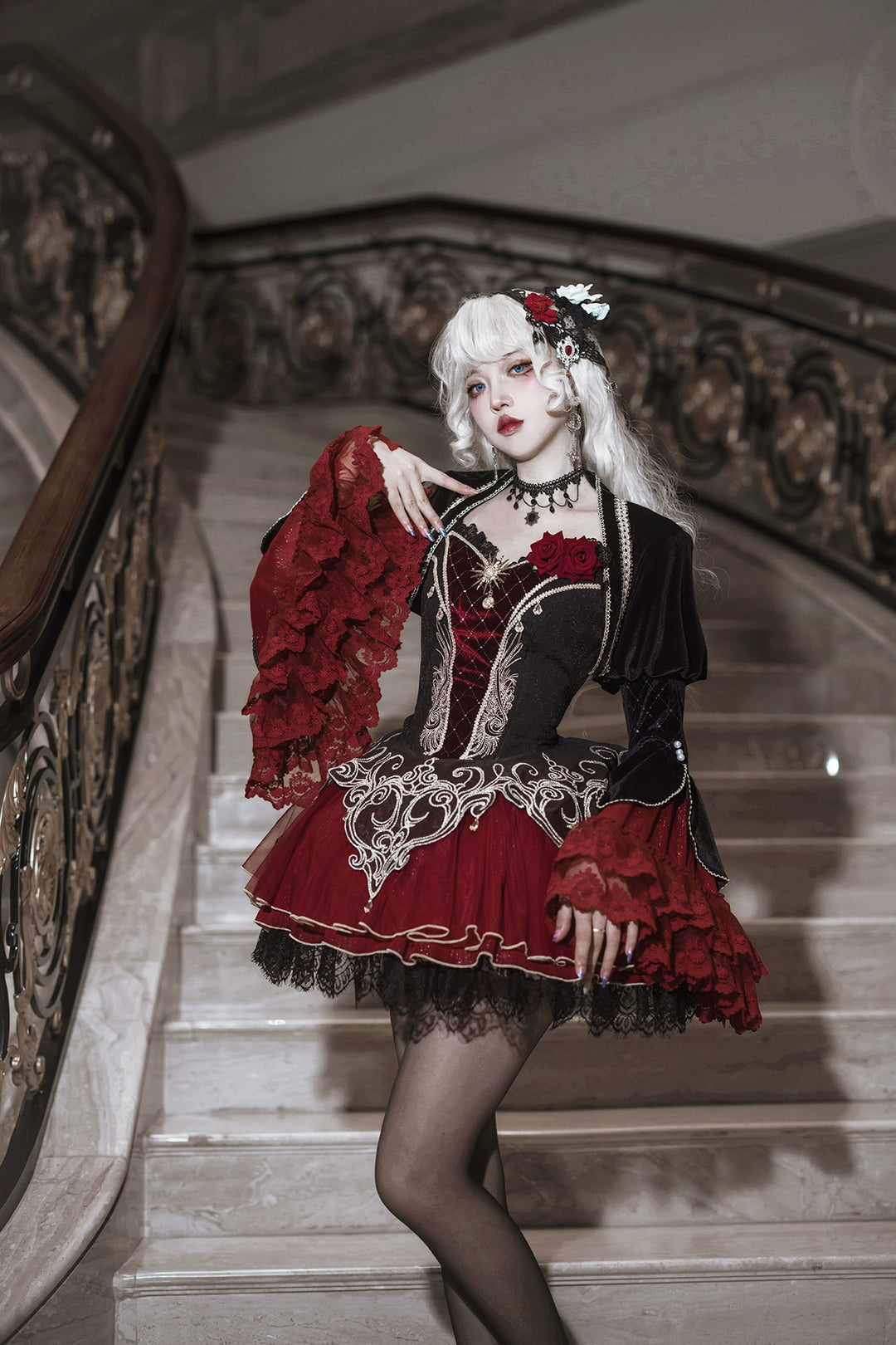 Letters from Unknown Star~Blood Feast~Gothic Lolita JSK Suit Daily Goth Dress   