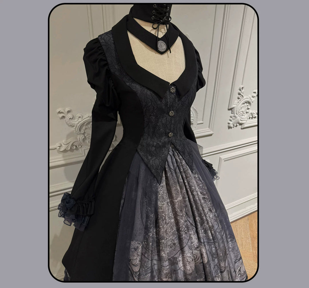 Susin Lolita~Star Disk~Gothic Lolita Dress Elegant OP Dress and Coat 40980:682764