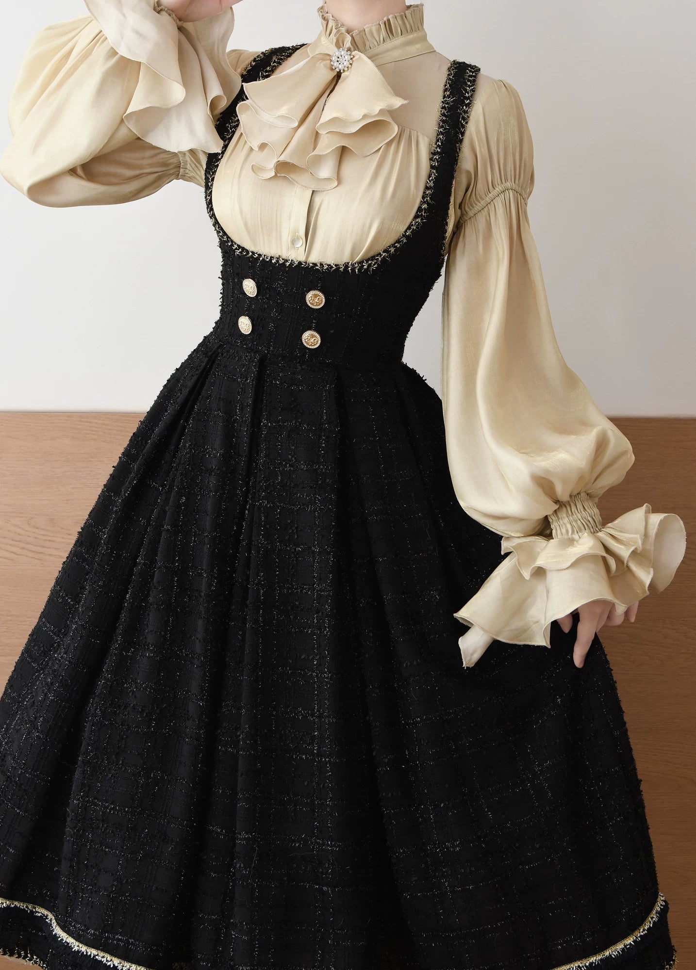 Moonlight in the Monastery - Classic Lolita Shirt, Detachable Jabot 44846:825595