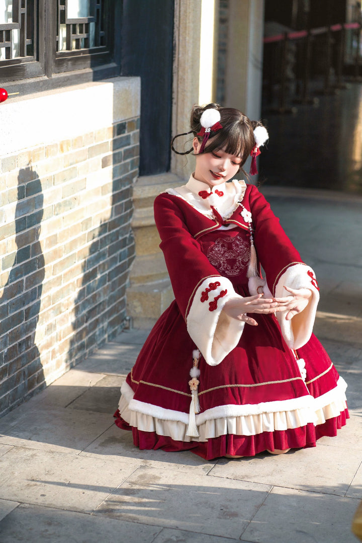 Your Princess~Qi Lolita JSK Suit New Year Lolita Bolero and Dress   