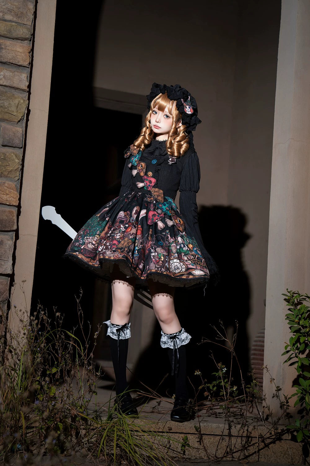 Frozen in time~Rabbit Kingdom~Gothic Lolita JSK Suit Printed Lolita Dress