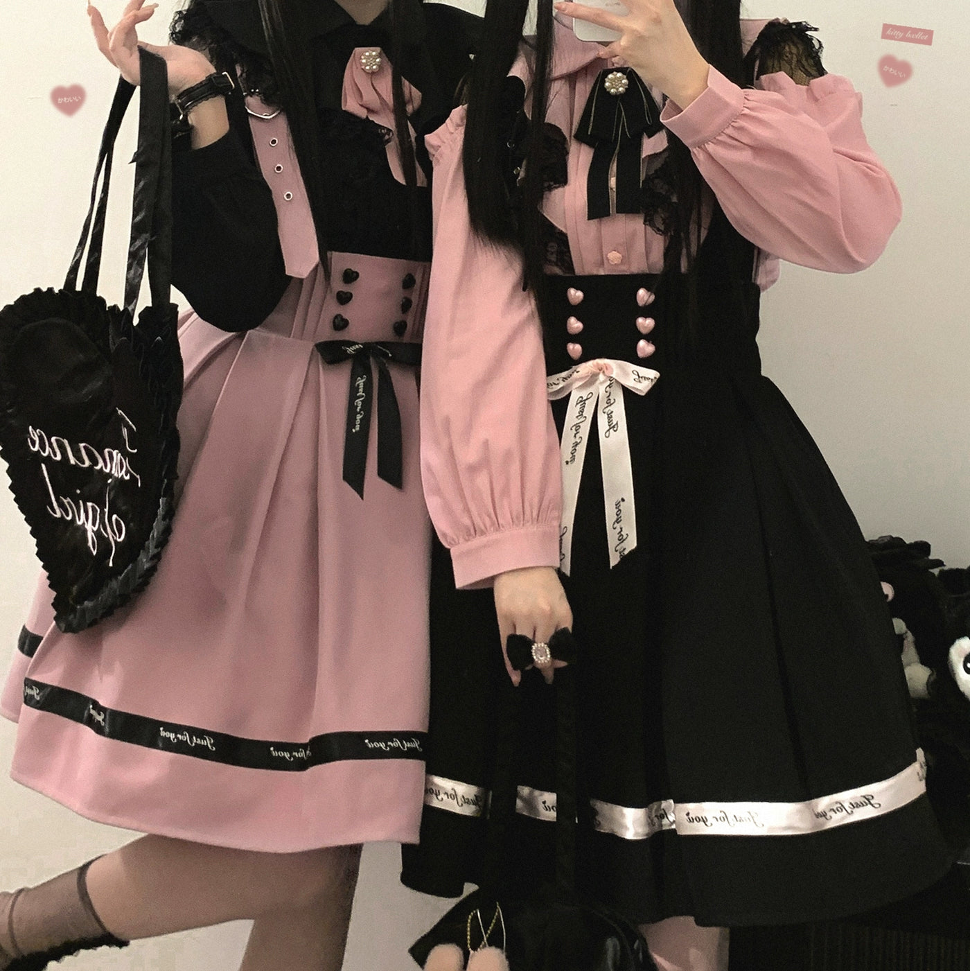(BFM)KittyBxllet~Kuroneko~Jirai Kei Shoudler Open Ruffle Lace Long Sleeve Blouse   