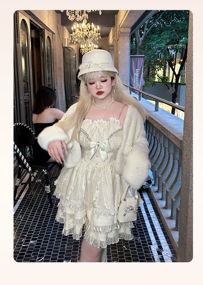 Yingtang~Plus Size Lolita Coat High-end Winter Lolita Soft Plush Coat   