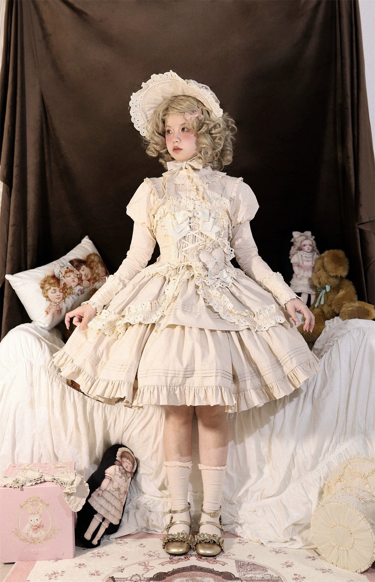 Dark Star Island - Halloween Gothic Lolita JSK Short Lolita Jumper Dress S Ivory
