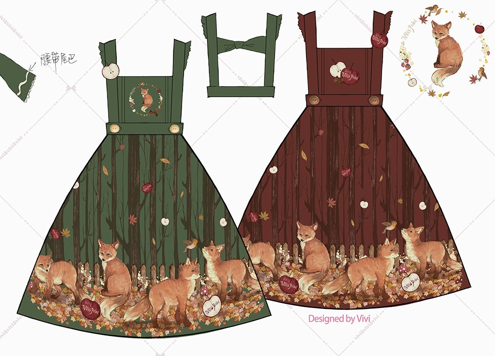 Miss Point~Fat Fox in the Forest~Elegant Lolita Skirt Detachable Chest Guard SK 37582:562316