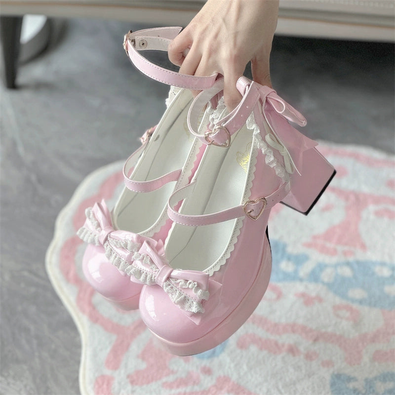 Jiangjiang Biscuit~Elegant Lolita High Heel Shoes Round Toe Low Cut