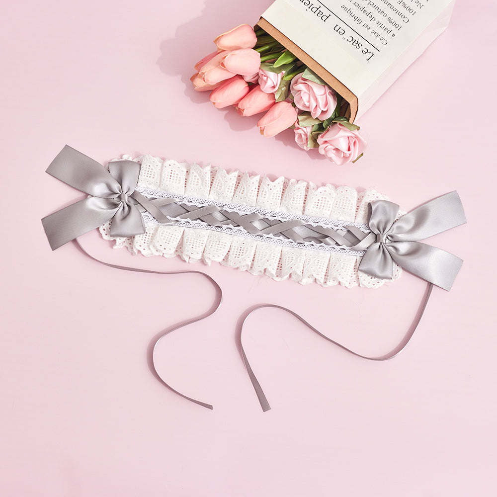 Sugar Time - Kawaii Lolita Cat Ears Design Headband a light gray headband