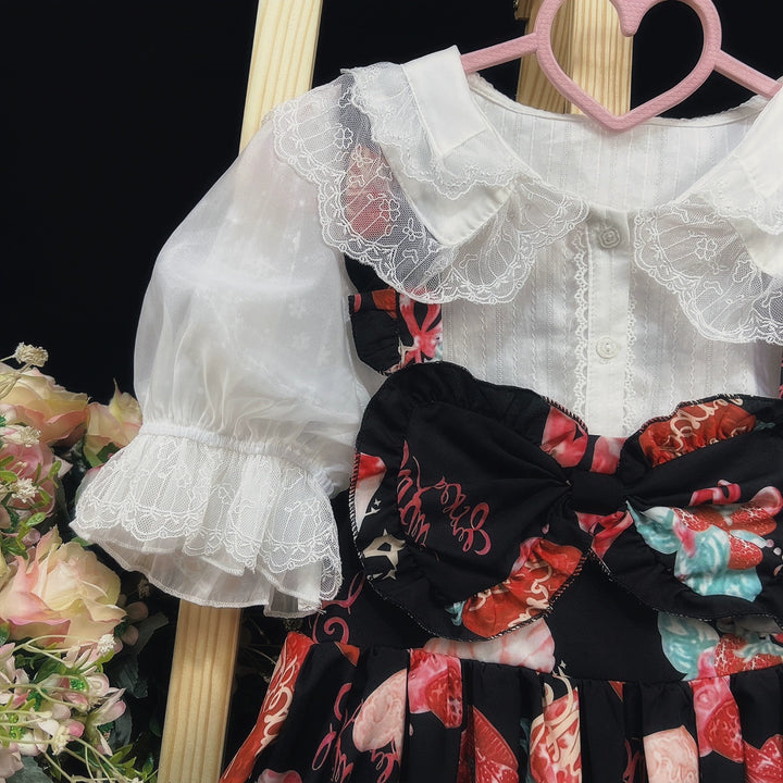 DMFS~Sweet Lolita Shirt Cotton Lolita Blouse Doll Collar   