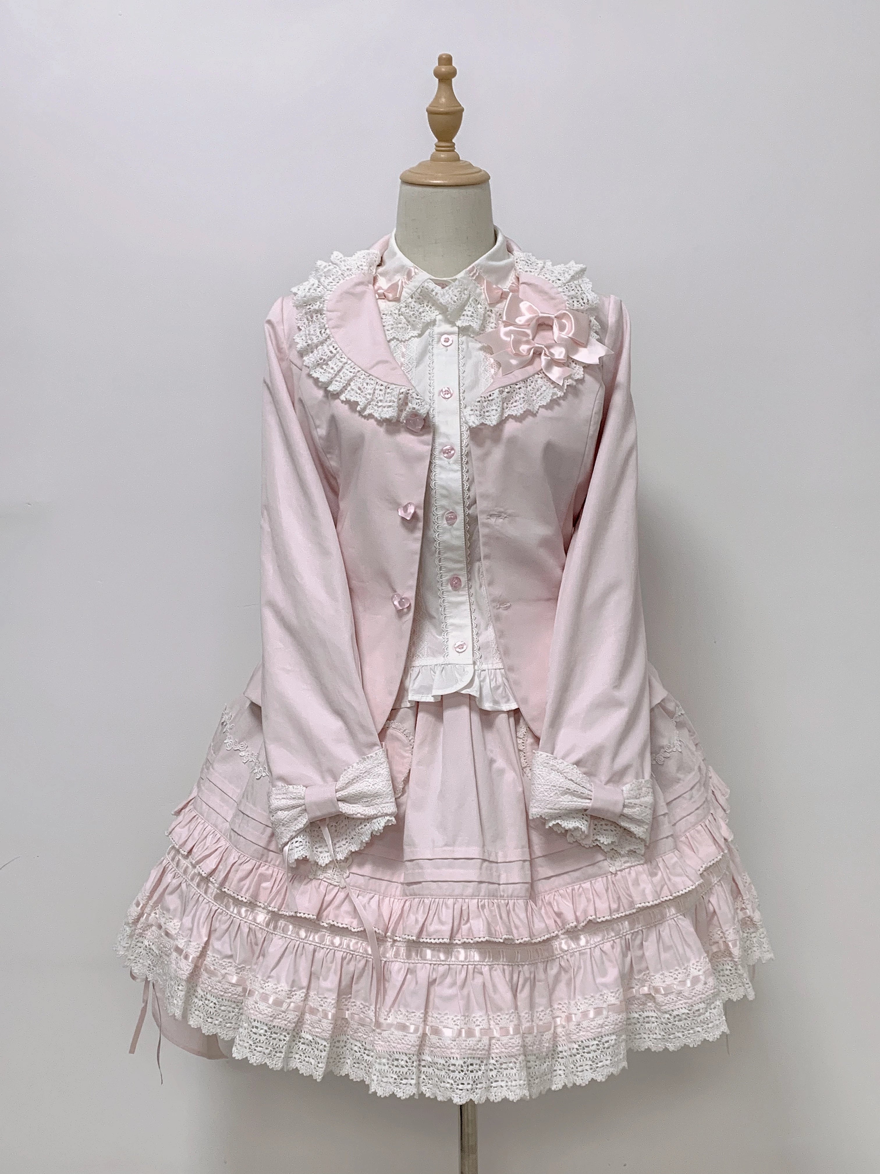 Bunny's Wish - Old School Lolita Coat, Flounce Hem Skirt