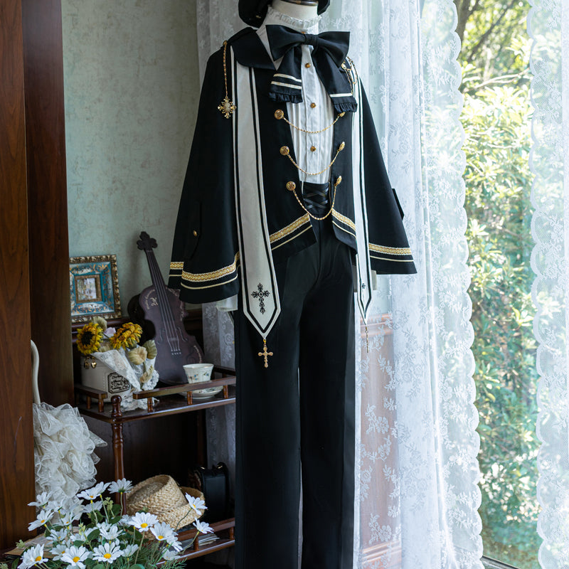 Forest Fluorescent Carps~Choir~Ouji Lolita Suits Multicolor S black prince suit (long pants version) 