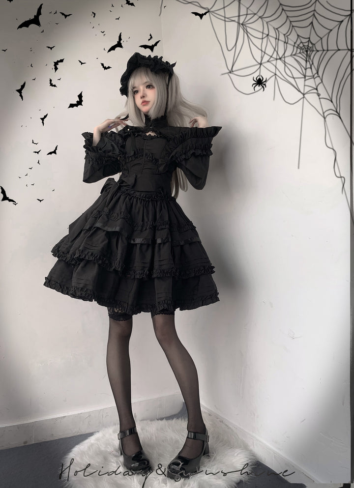 Mengfuzi~LiLith~Gothic Lolita JSK Dress Christmas Short Sleeve Bolero   