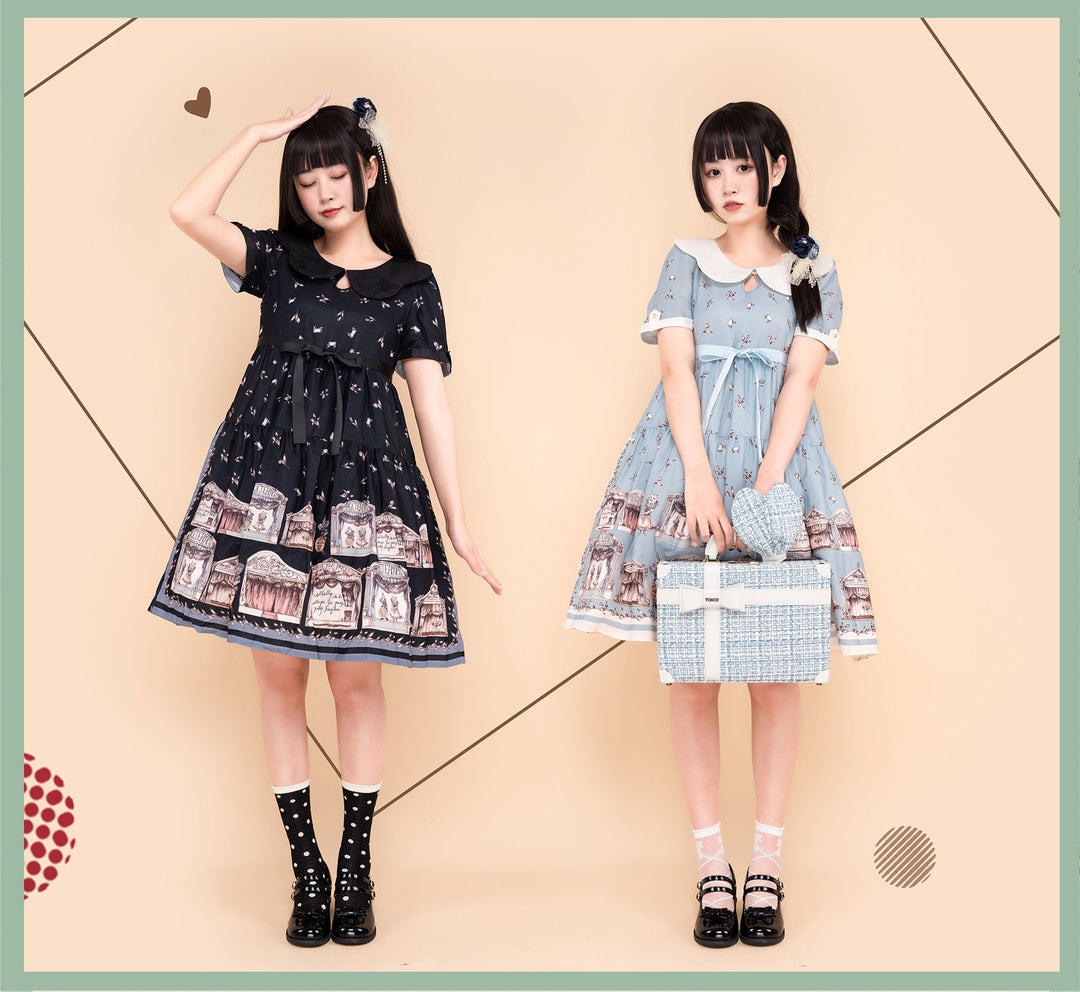 Magic Tea Party~elegant Lolita A-Line Printing OP Dress   