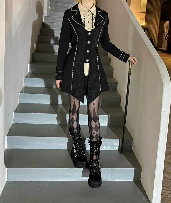 (BFM)Little Dipper~Oath of Chapter~Ouji Lolita Vest Prince Style Shorts Multicolors S pure black color coat 