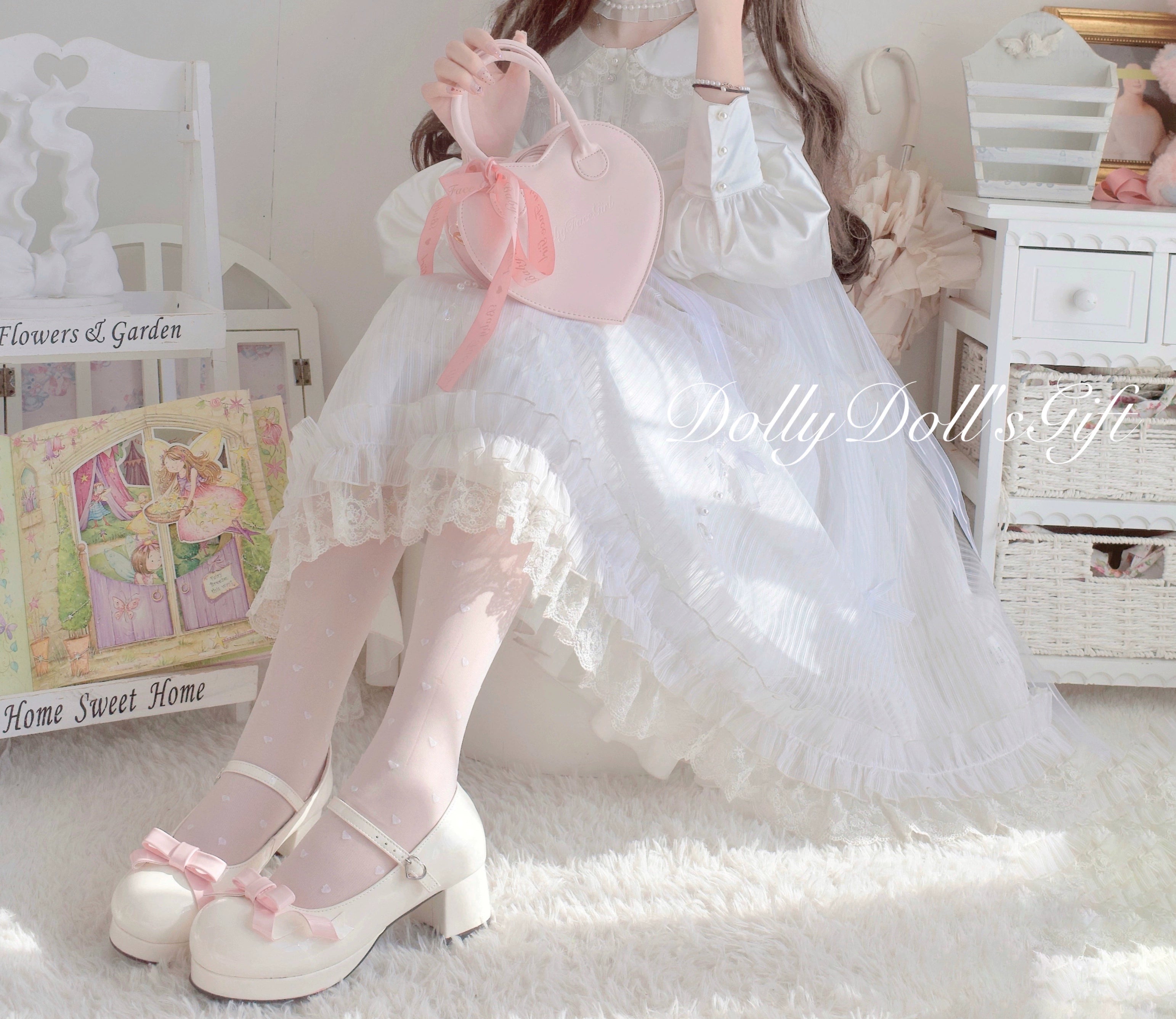Dolly Doll~Lovers' Gift~Round Toe Middle Heel Mary Jane Lolita Shoes 32678:397790