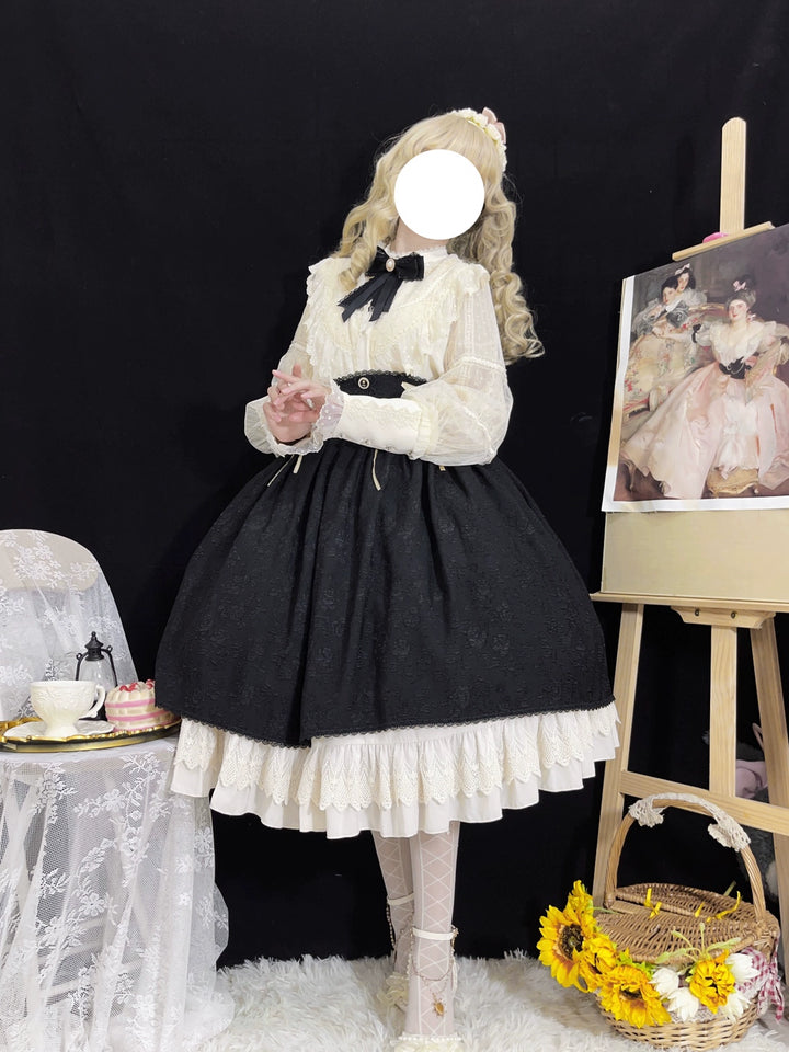 DMFS Lolita~The Heart of the Rose~Elegant Retro Lolita Skirt High Waist SK   