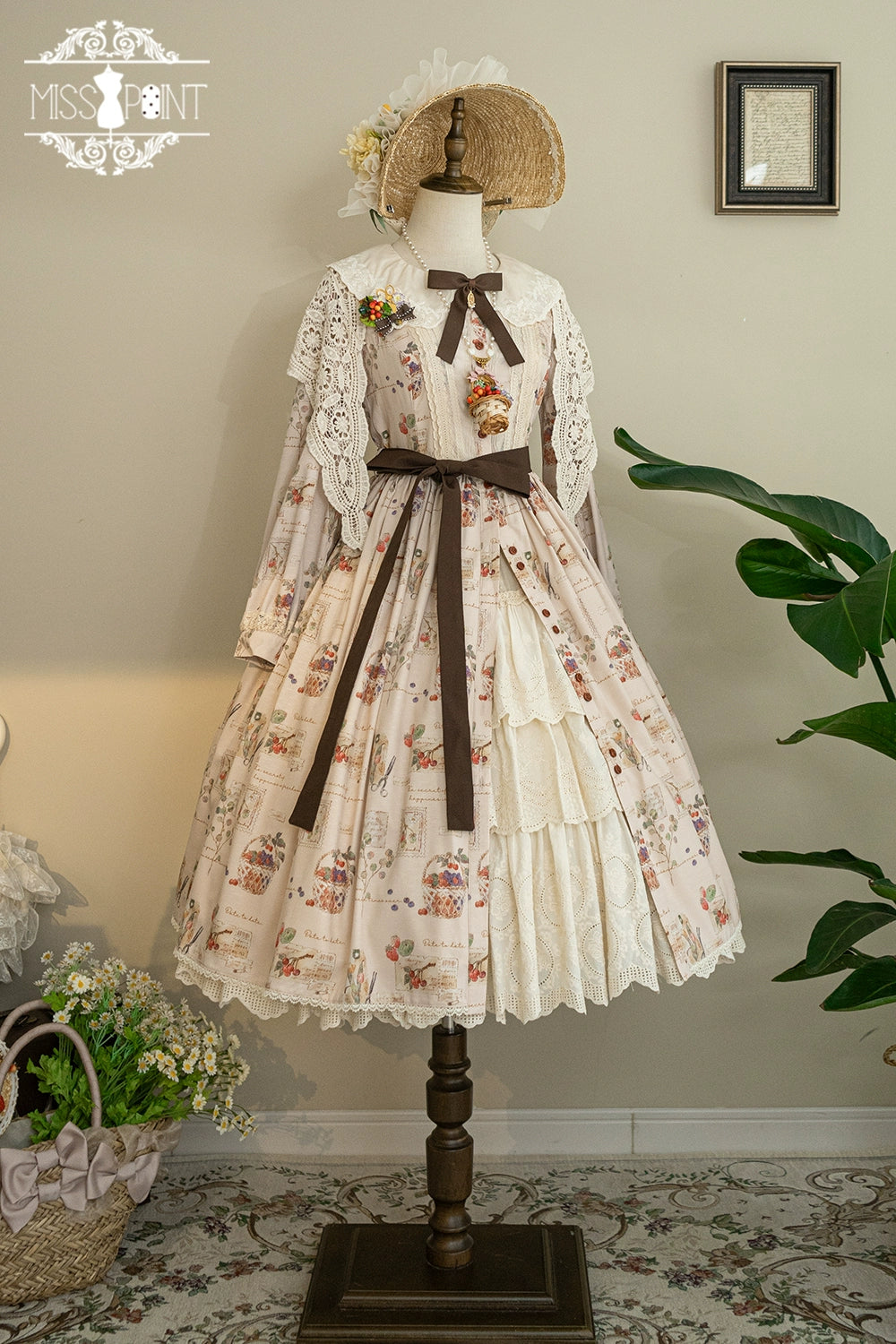 (Buyforme)Miss Point~Forest Lolita Lantern Sleeve OP Casual Dress 29482:342008
