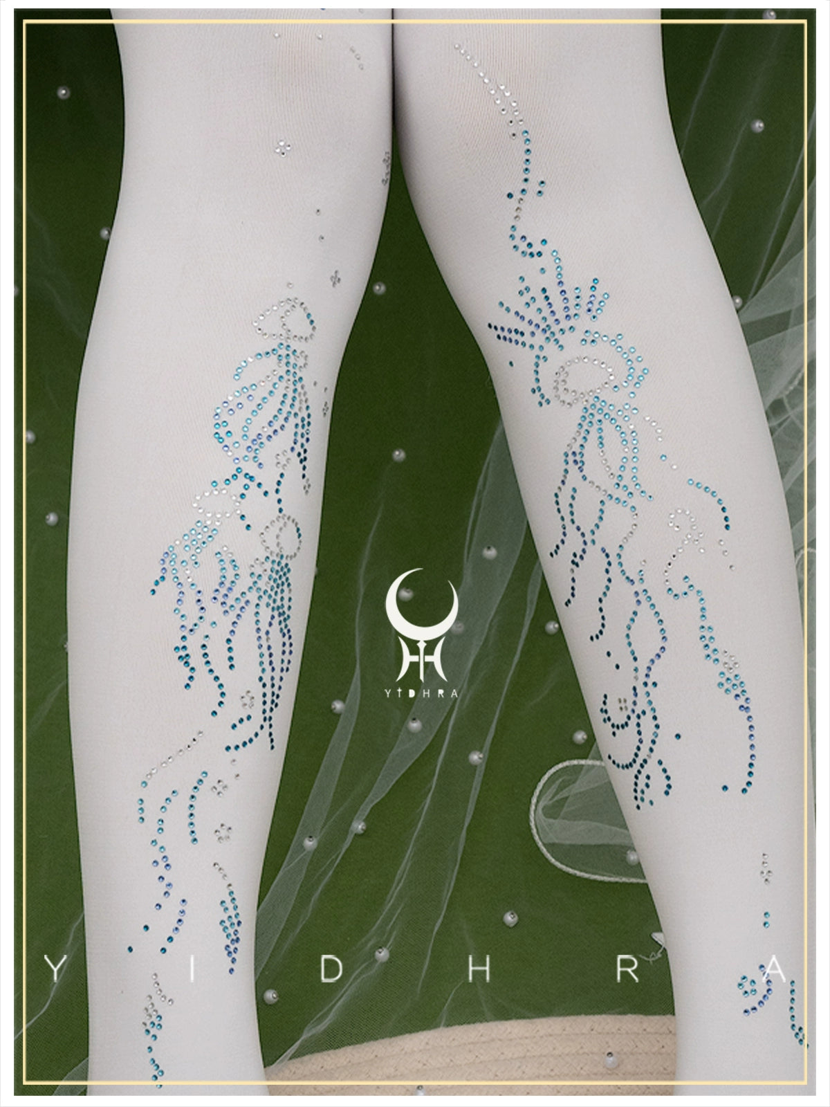 Yidhra~Moonlight Jellyfish~Gorgeous Lolita Pantyhose Velvet Tights   