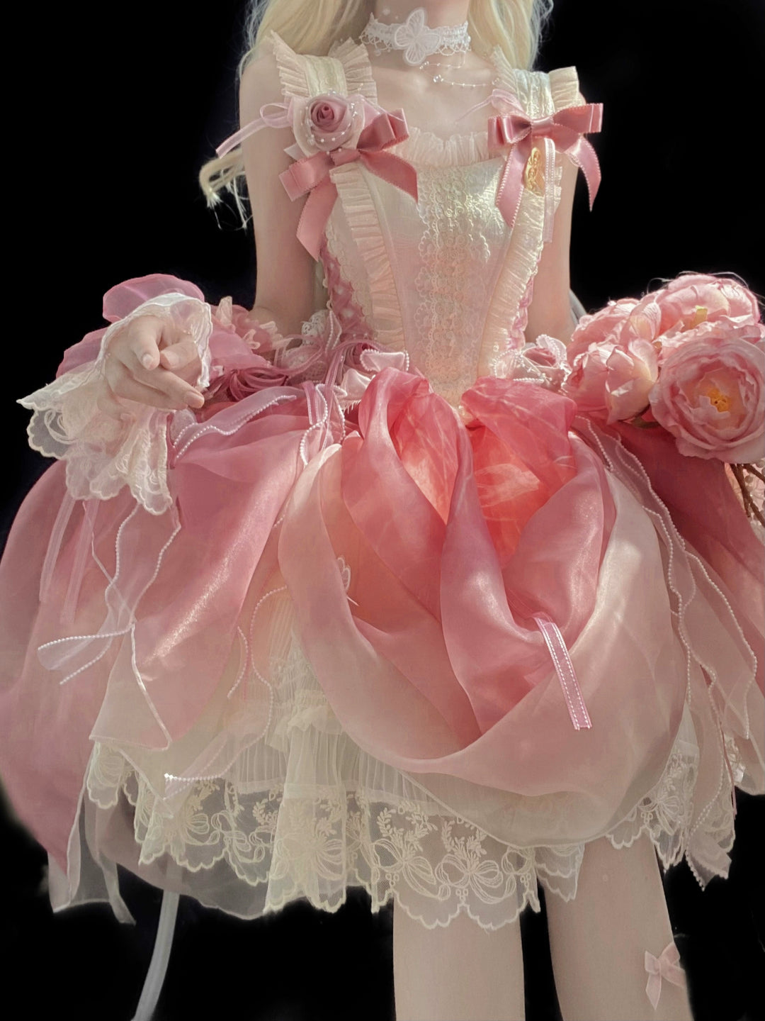 Night Dream~Roselle Garden~Sweet Lolita JSK Dress Full Set Accessories   