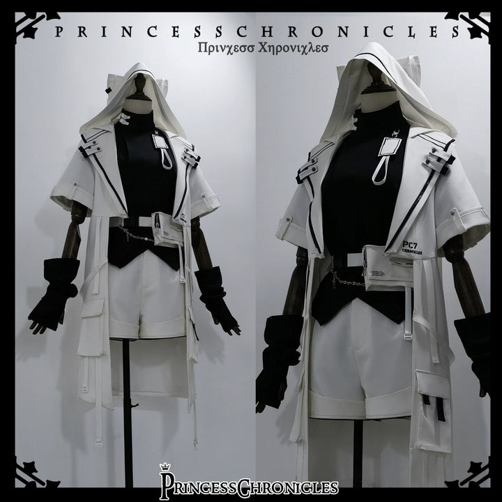 Princess Chronicles~White Cat~Cool Ouji Lolita Pants Suit With Cat Ear Coat