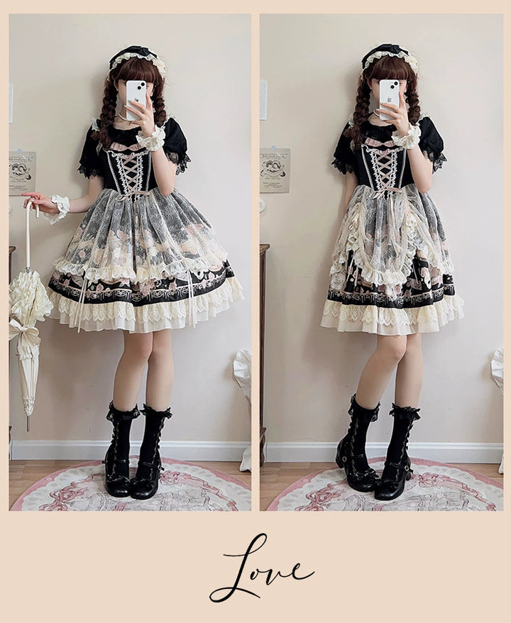 Sweet Date~Wedding Lolita Dress Bridal Elegant Retro JSK Daily Lolita Shirt   