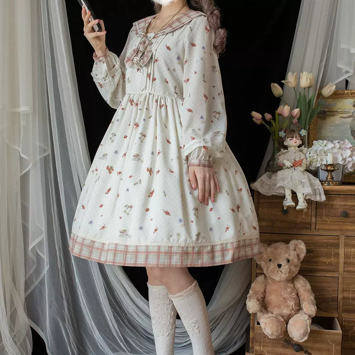 Miss Point~Sweet Lolita OP Cute Lolita Dress With Sailor Collar   