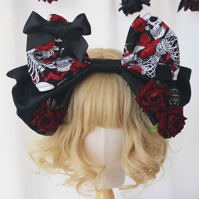 Deer Girl~Gothic Lolita Rose and Skeleton Print Handbag and KC KC  
