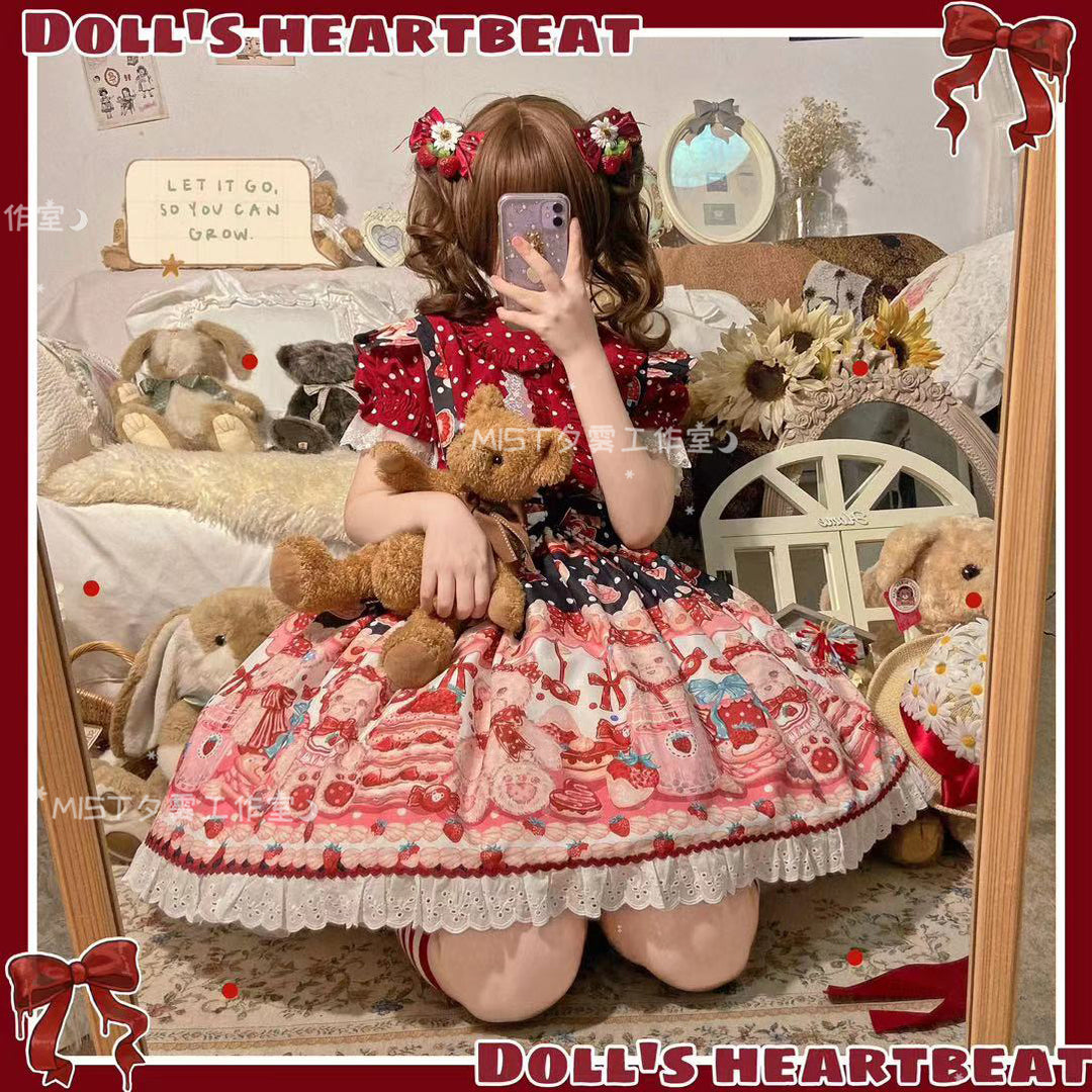 MIST~Heartbeat Program~Elegant Lolita Polka Dot Chiffon Lapel Shirt   
