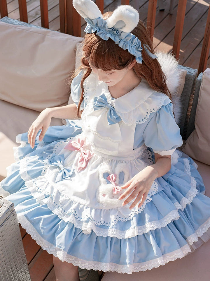 OCELOT~Leopard Bunny~Classic Maid Lolita OP with Apron and KC