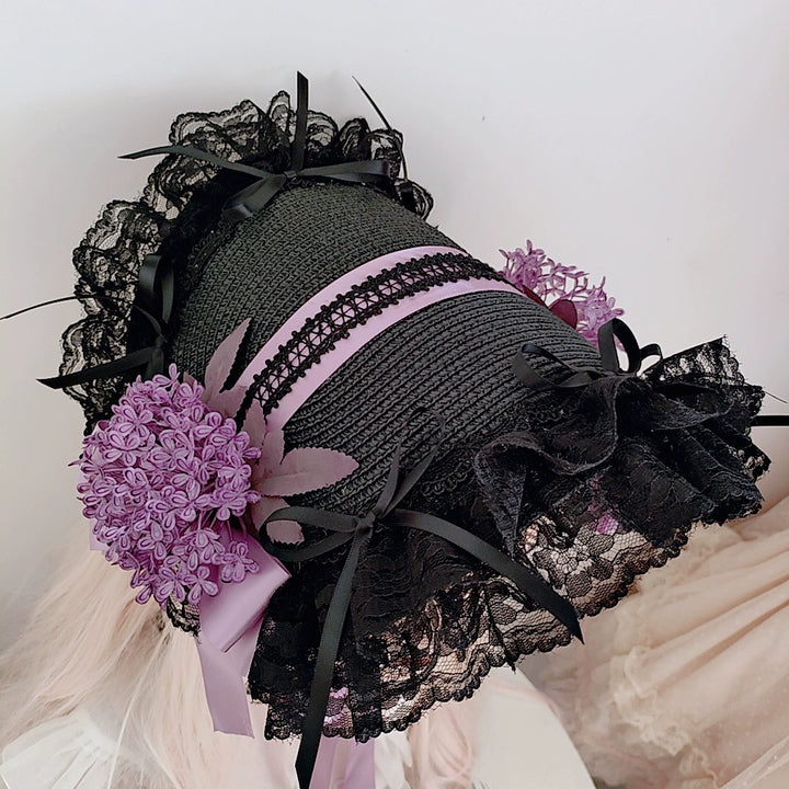 Honey Princess~Handmade Gothic Lolita BNT Halloween Lolita Hat   