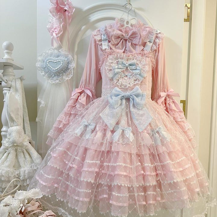 Hanguliang~Spring Awakening~Sweet Lolita JSK and Princess-Sleeved Shirt with Lace Detail