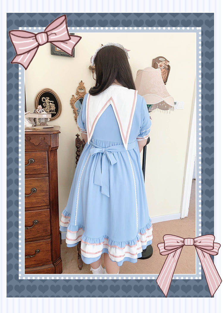 Niu Niu~Candy Sweethearts~Plus Size Short-Sleeve Sweet Lolita OP   