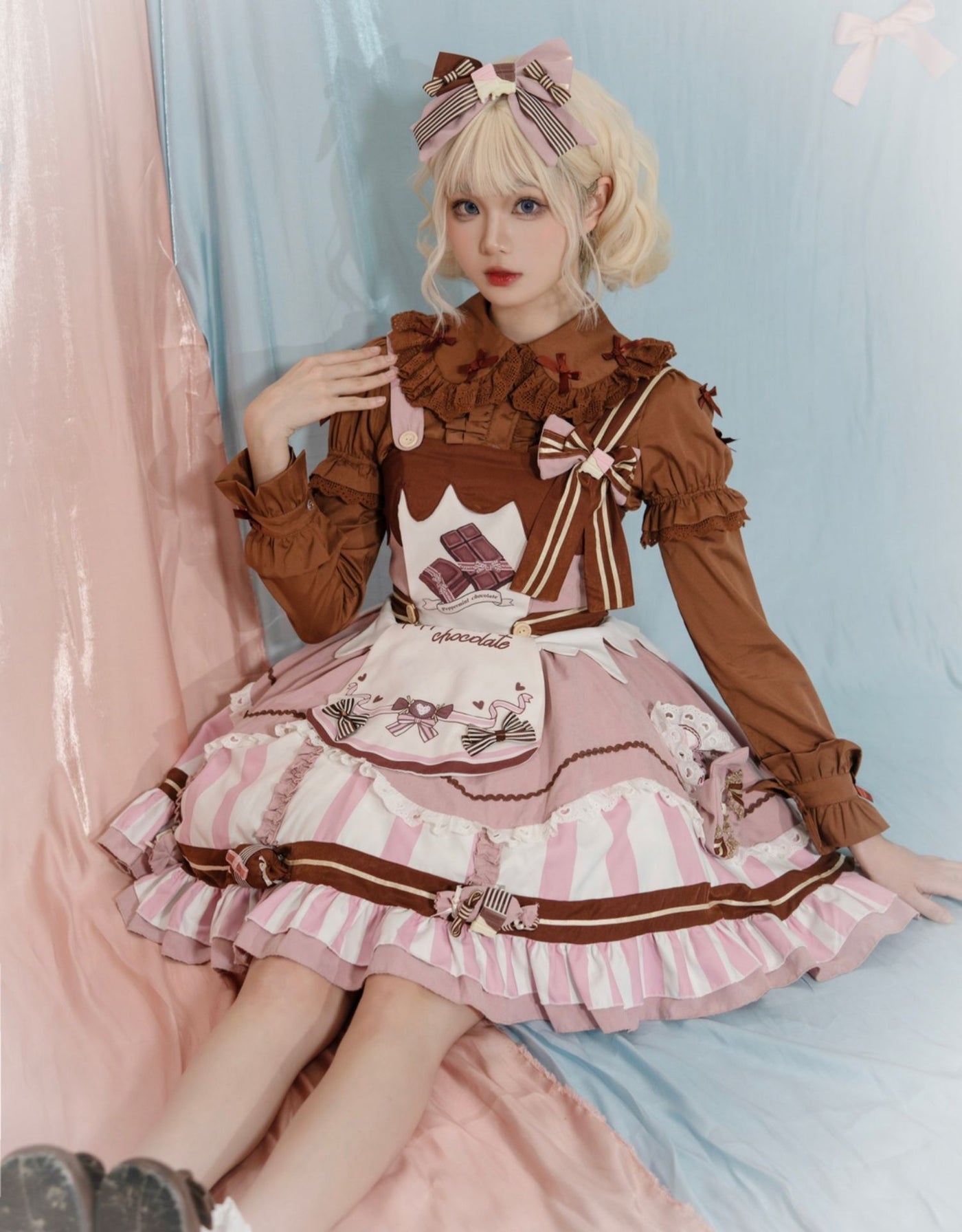 (Buyforme)Secret Mirror Whisper~Mint Chocolate and Strawberry Sweet Lolita JSK   