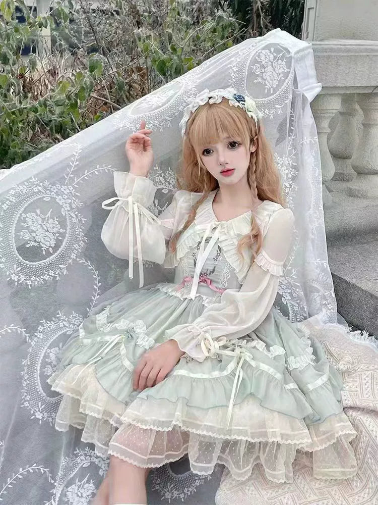 Teddy Bear~Sweet Lolita Cardigan Long Sleeve Kawaai Lolita Cape Rabbit Ear   