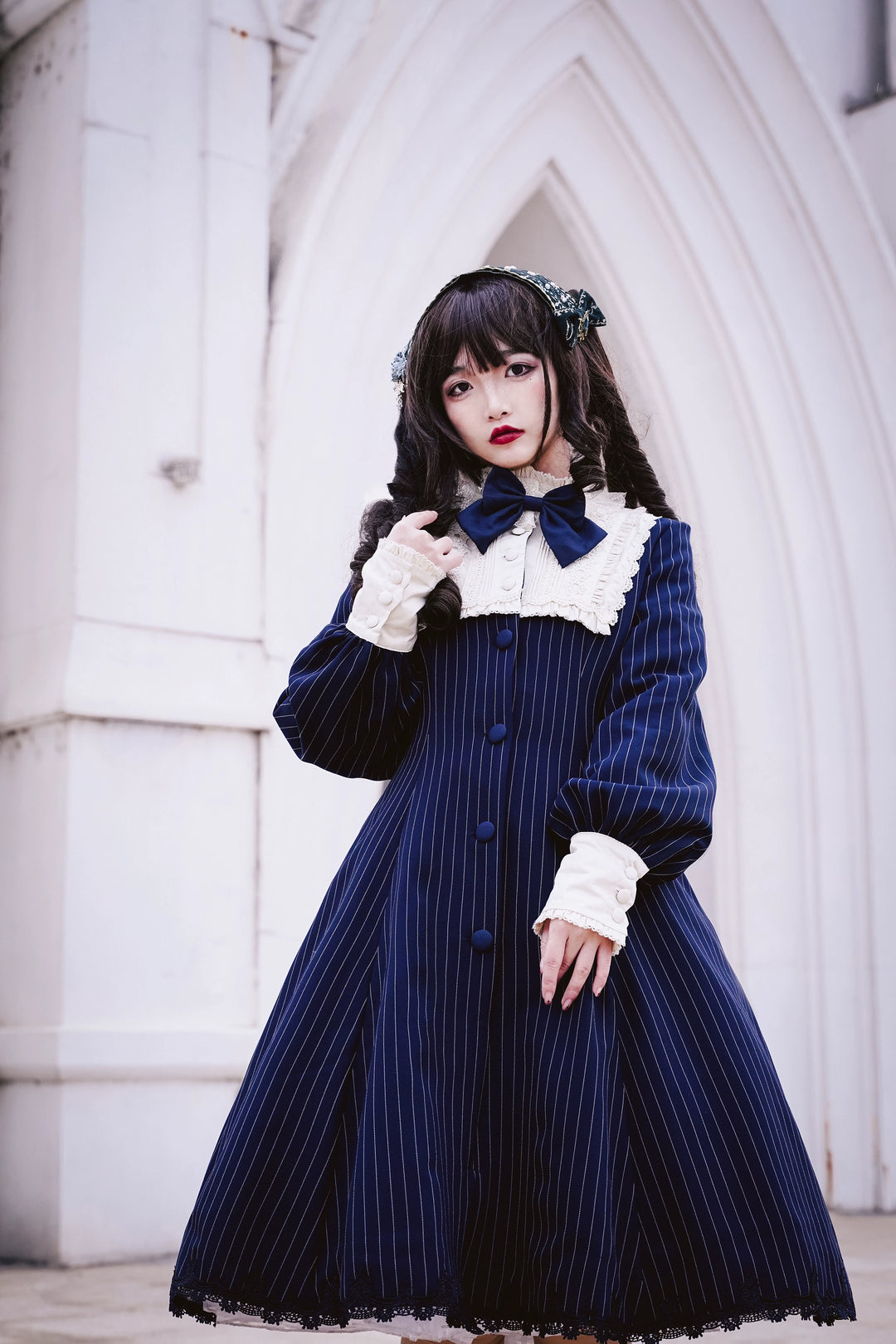 Strawberry Witch~Daily Lolita Coat Sherlock Style Lolita Coat Striped OP 34536:473220