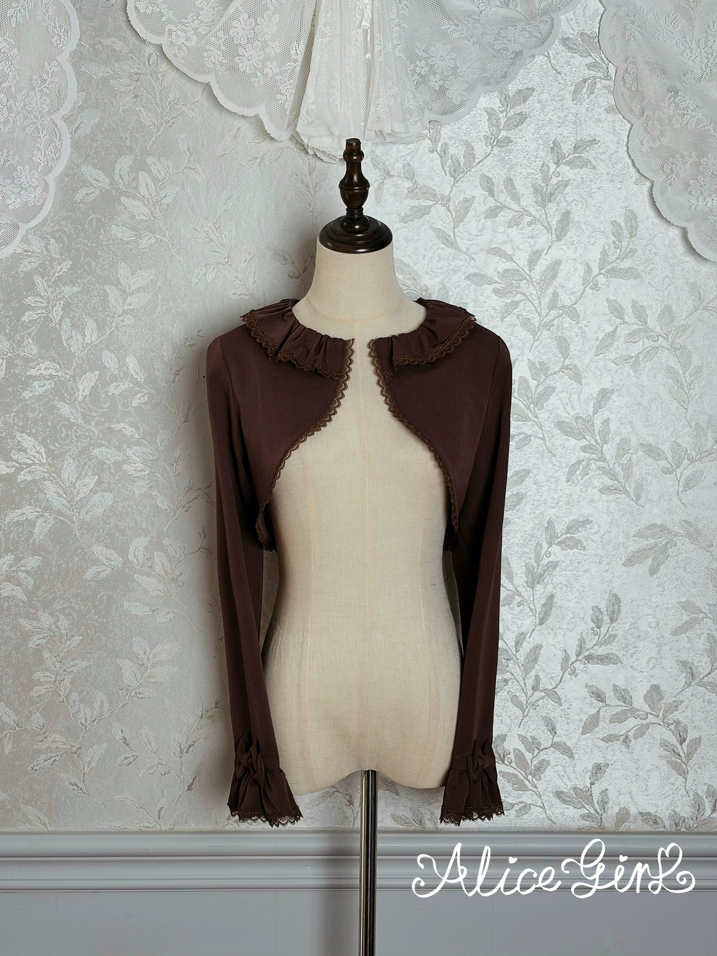 Alice Girl - Duke of Victoria - Classic Lolita Long Sleeve Bolero (Brown / L M S XL XS) 44094:795243