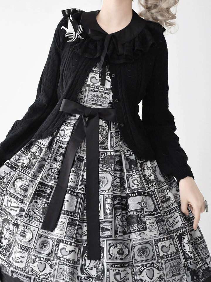 Miss Cube - Antique Label - Retro Lolita OP Dress Short Sleeve Dress 35660:498648