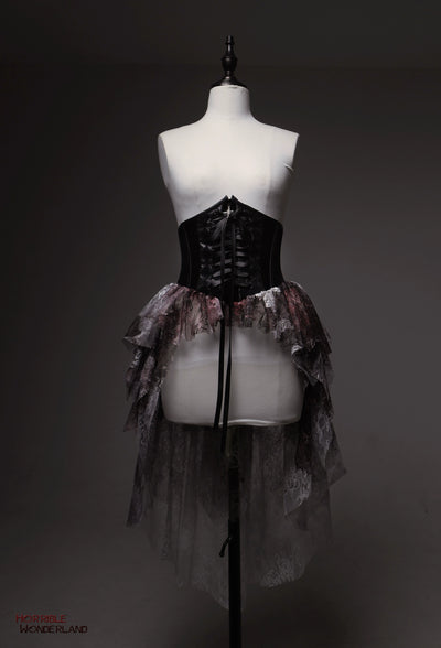 Lilith House~Horror Park~Gothic Lolita Irregular Hem Corset   