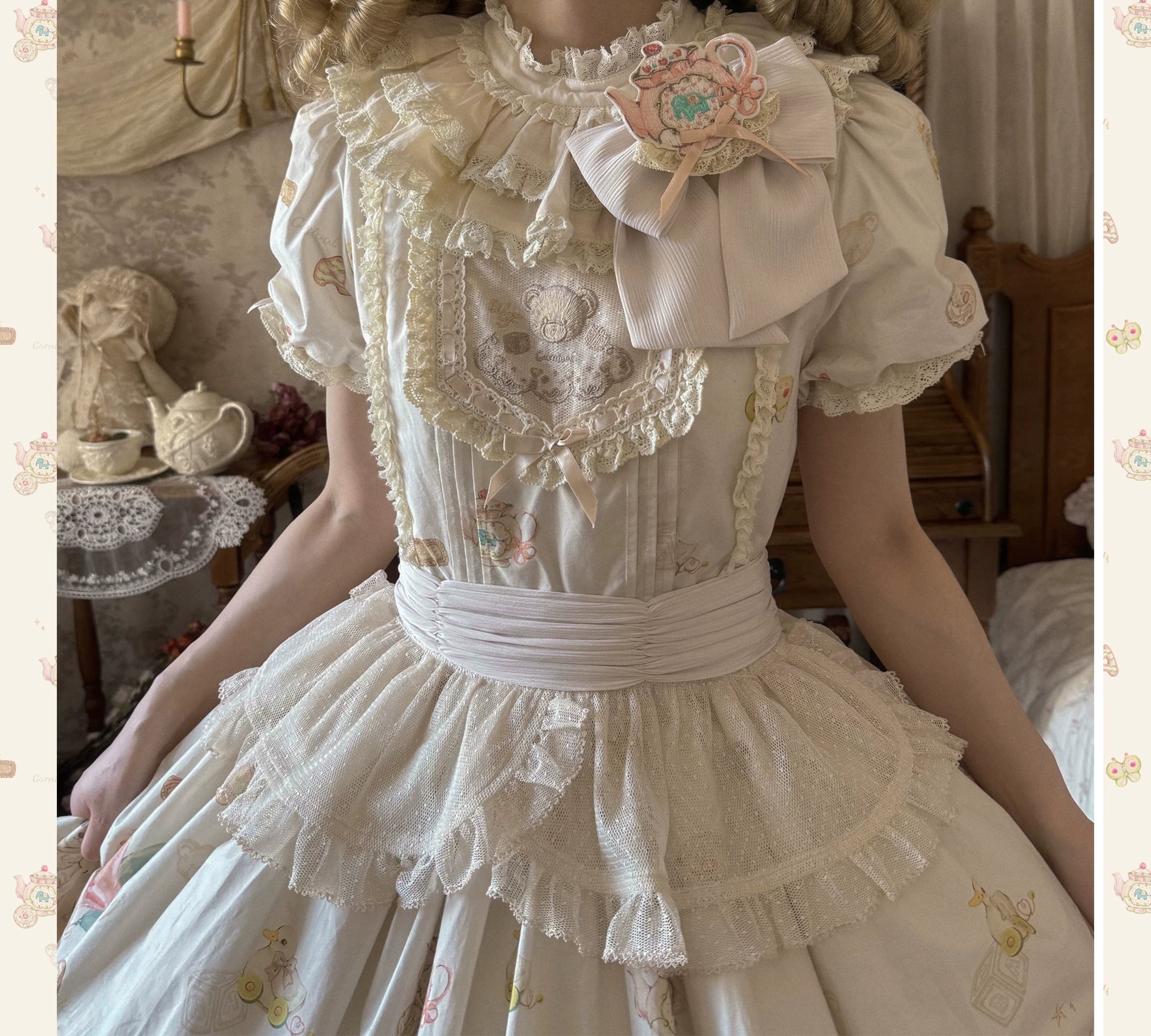 Toy Box - Doll-like Kawaii Lolita OP Dress, Toys Print 44494:812816