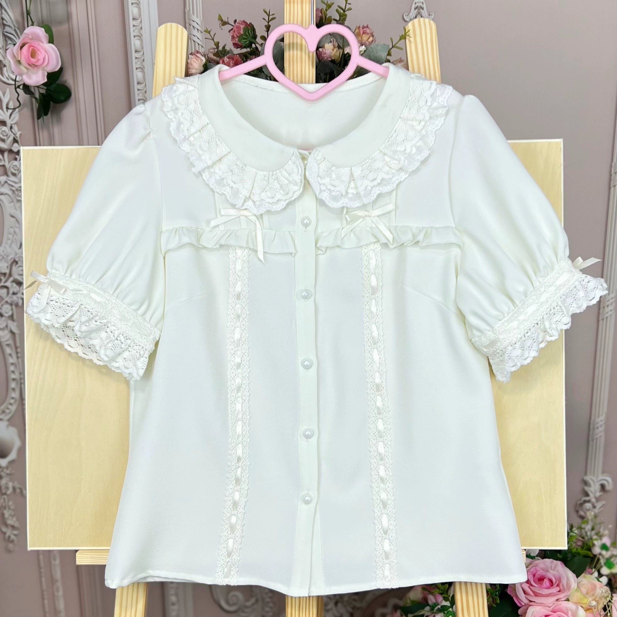 DMFS - Sweet Lolita Shirt Vintage Doll Collar Summer Top