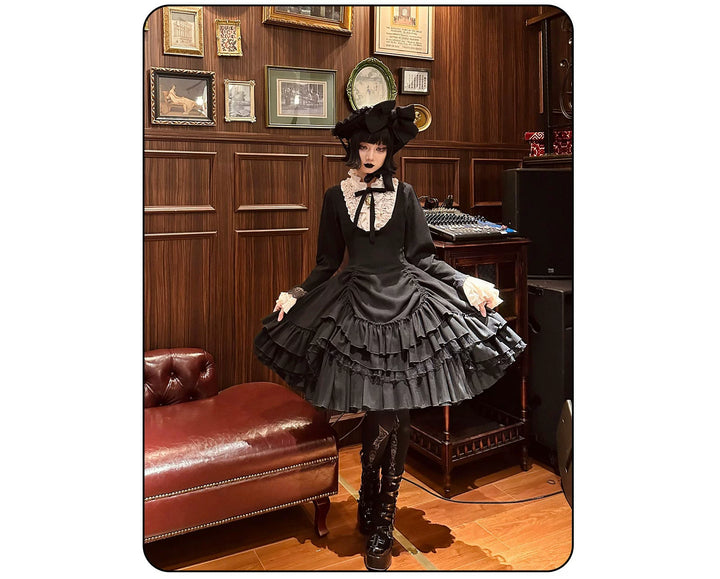 Susin Lolita~Moonlit Rose~Gothic Lolita OP Dress Winter Wool Lolita Overcoat   