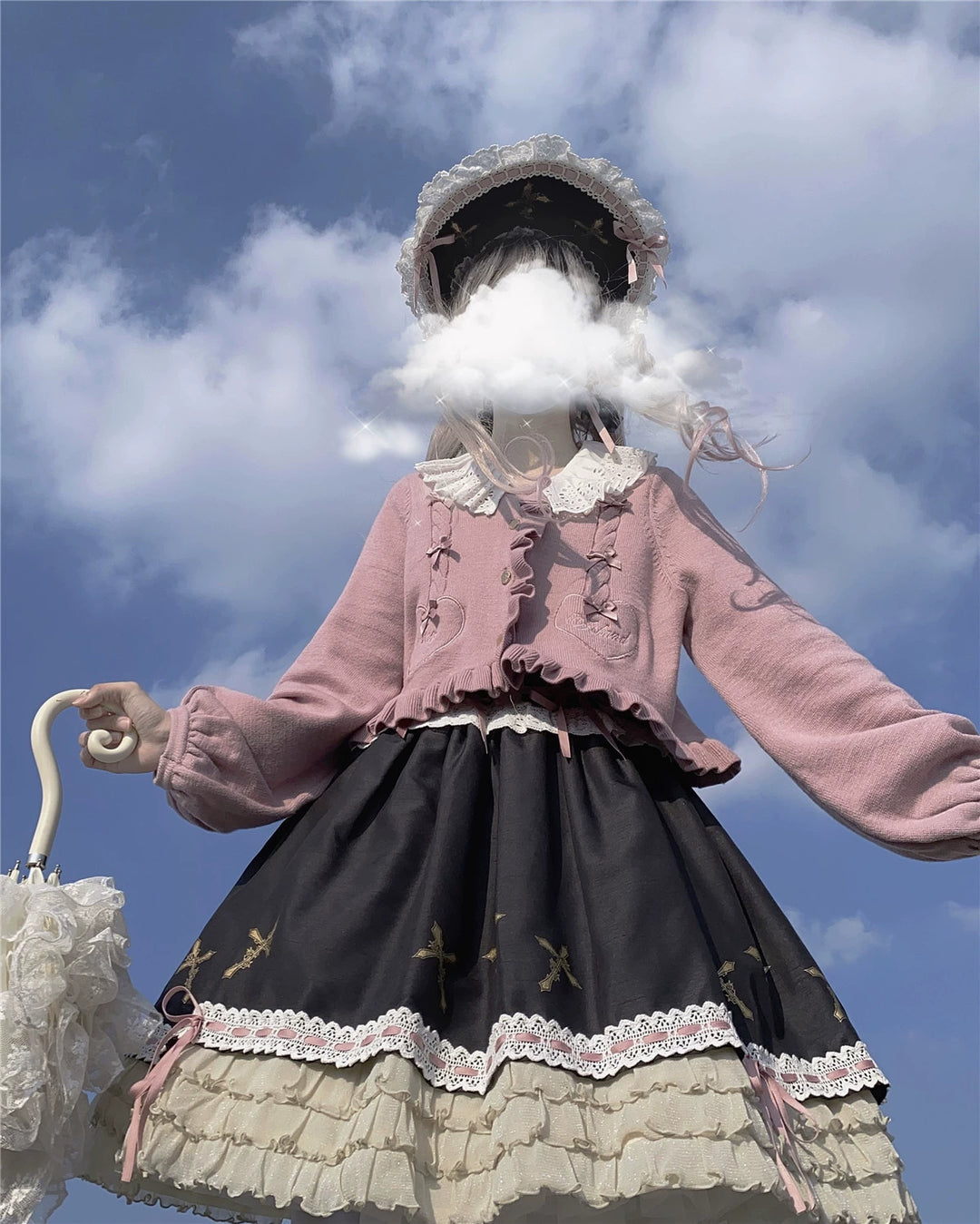 (BFM)Dark Star Island~Sugar Frost~Sweet Lolita Cardigan Knit Embroidered Sweater   