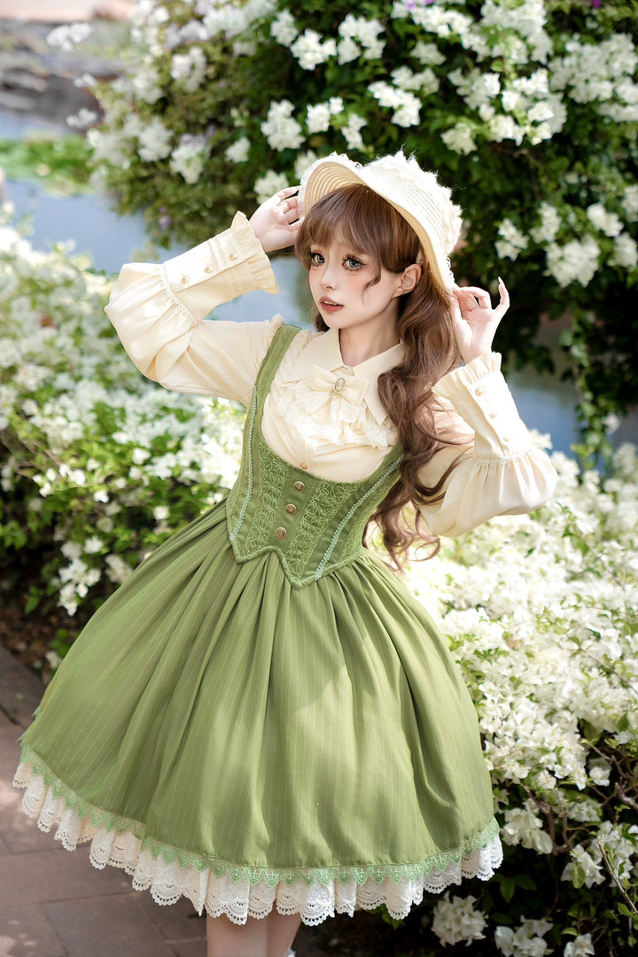 DMFS Lolita~Dreamland of Enchantment~Classic Lolita JSK Retro Bust-supporting Lolita Dress