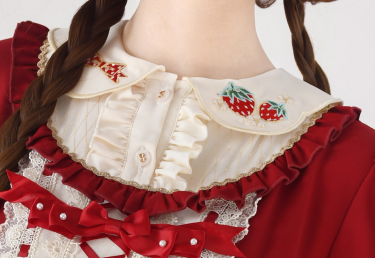 Strawberry Witch~Tochigi Girl~Sweet Lolita Strawberry Embroidered Dress   