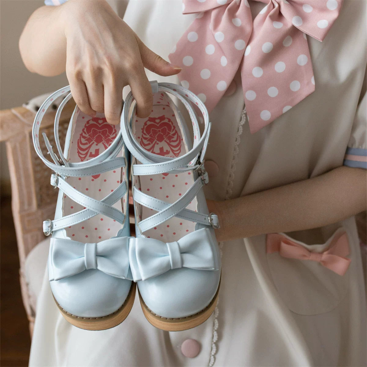 Puff Tata - Sweet Lolita Platform Shoes, Adjustable Straps 44805:822569