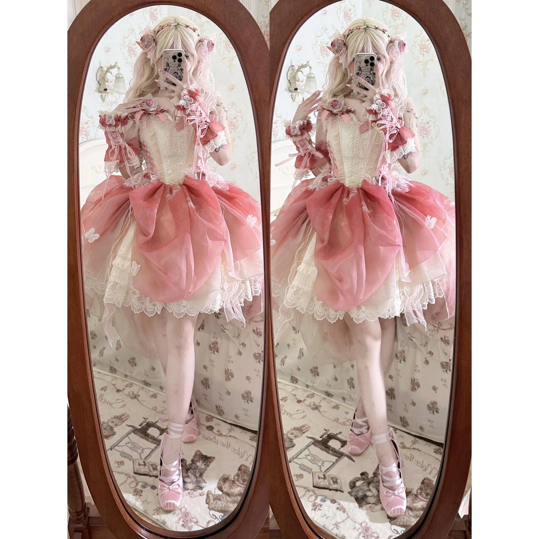 Night Dream~Roselle Garden~Sweet Lolita JSK Dress Full Set Accessories   