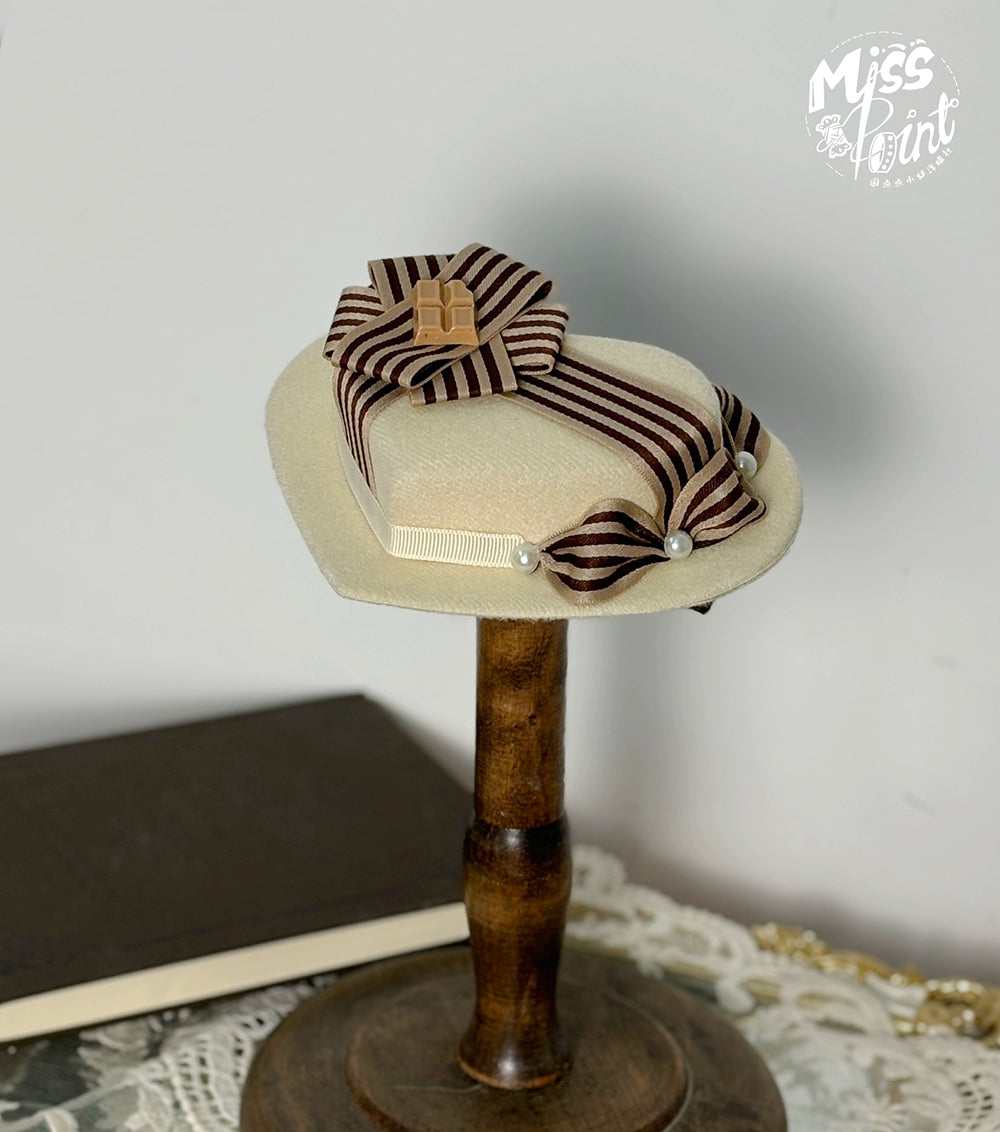 Miss Point - Classical Chocolate - Classic Lolita Accessory Bowler Hat BNT Beret Jabot 40816:677418