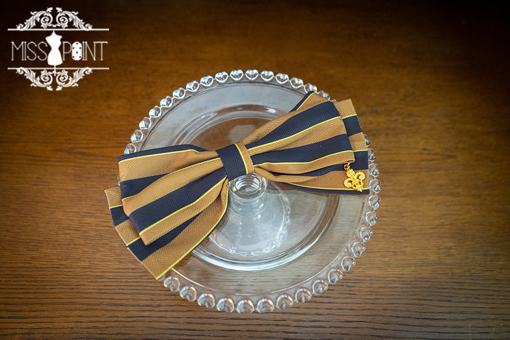 (Buyforme)Miss Point~Stripped Lolita Headband Veil Hat Clip Necklace 21548:312912