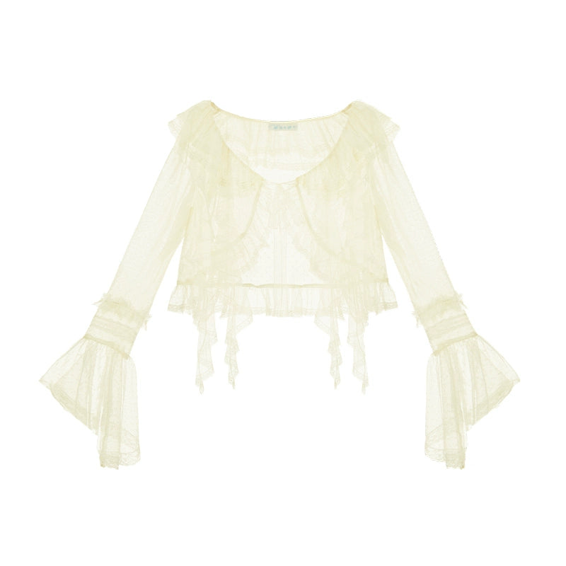 With PUJI~Letters and Poetry~Summer Classic Lolita Tulle Lace Bolero with Multi-Color