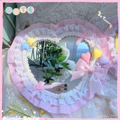 Bear Doll~Sweet Lolita Portable Students Mirror   